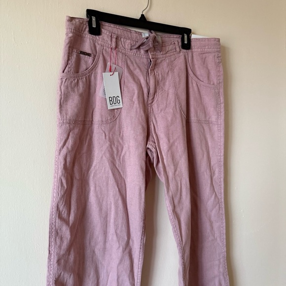 Urban Outfitters BDG  Linen Blend Pants 5 Pocket Pink New SZ L - Picture 6 of 8